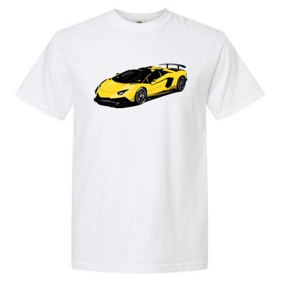 Yellow Racing Sports Car Garment-Dyed Heavyweight T-Shirt