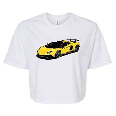 Yellow Racing Sports Car Bella+Canvas Jersey Crop Tee