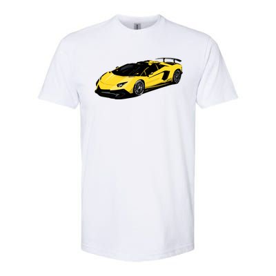 Yellow Racing Sports Car Softstyle® CVC T-Shirt