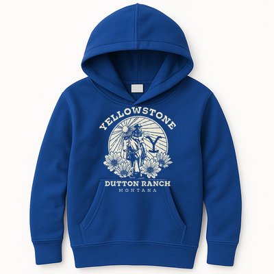 Yellowstone Ranch Solo Horseback Rider Kids Hoodie
