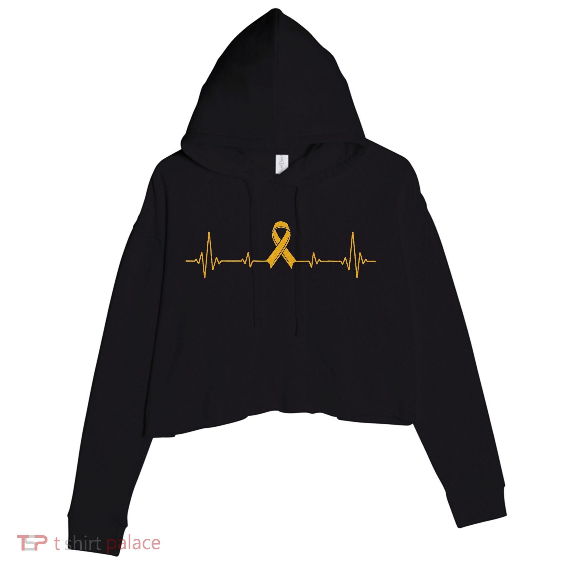 Yellow Ribbon Suicide Prevention Awareness Crop Fleece Hoodie