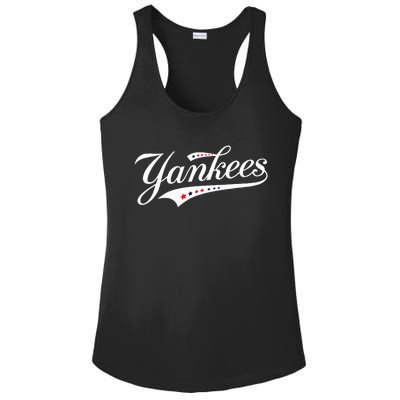 Y.A.N.K.E.E.S. Retro Style Name Ladies PosiCharge Competitor Racerback Tank