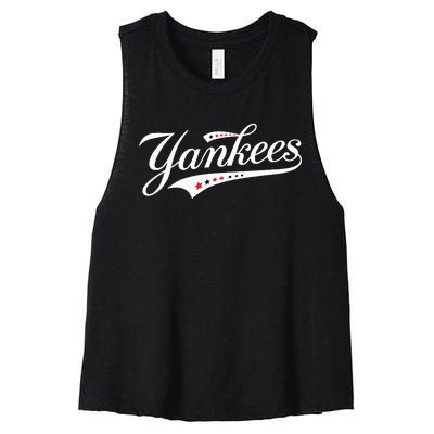 Y.A.N.K.E.E.S. Retro Style Name Women's Racerback Cropped Tank