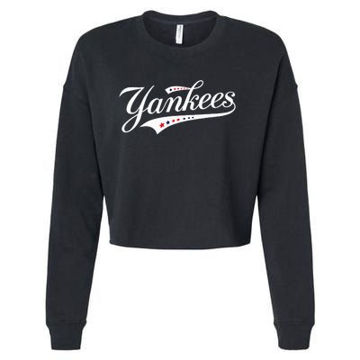 Y.A.N.K.E.E.S. Retro Style Name Cropped Pullover Crew