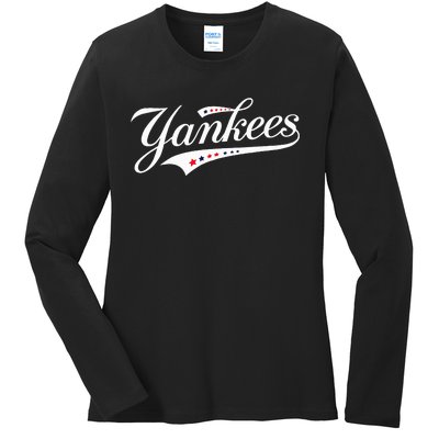 Y.A.N.K.E.E.S. Retro Style Name Ladies Long Sleeve Shirt