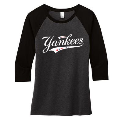 Y.A.N.K.E.E.S. Retro Style Name Women's Tri-Blend 3/4-Sleeve Raglan Shirt