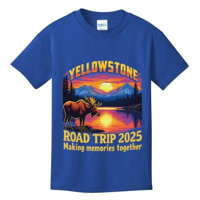 Yellowstone Road Trip 2025 Family National Park Kids T-Shirt