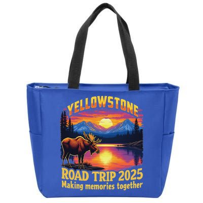 Yellowstone Road Trip 2025 Family National Park Zip Tote Bag