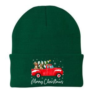 Yorkie Red Truck Christmas Funny Gift Santa Hat Dog Xmas Funny Gift Knit Cap Winter Beanie