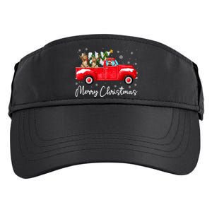 Yorkie Red Truck Christmas Funny Gift Santa Hat Dog Xmas Funny Gift Adult Drive Performance Visor