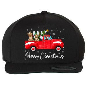 Yorkie Red Truck Christmas Funny Gift Santa Hat Dog Xmas Funny Gift Wool Snapback Cap