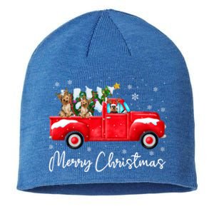 Yorkie Red Truck Christmas Funny Gift Santa Hat Dog Xmas Funny Gift Sustainable Beanie