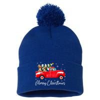 Yorkie Red Truck Christmas Funny Gift Santa Hat Dog Xmas Funny Gift Pom Pom 12in Knit Beanie