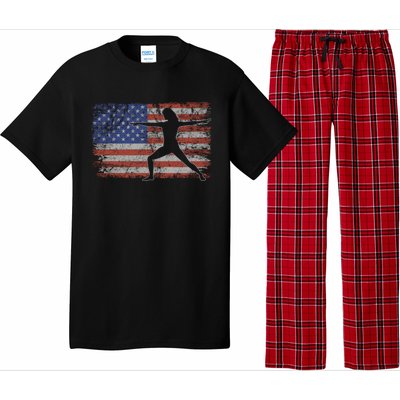 Yoga Retro Usa Flag Fitness 4th Of July Yoga Gift Pajama Set