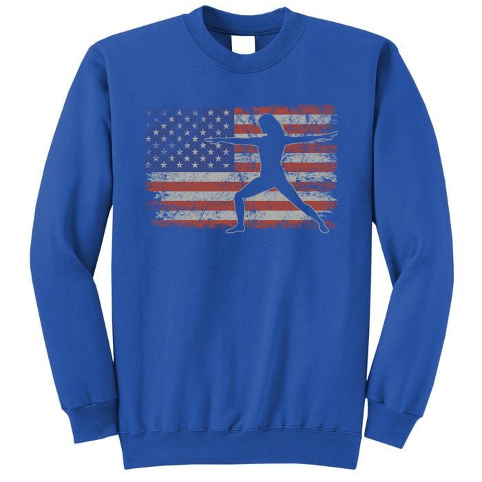 Yoga Retro Usa Flag Fitness 4th Of July Yoga Gift Sweatshirt