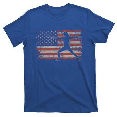 Yoga Retro Usa Flag Fitness 4th Of July Yoga Gift T-Shirt