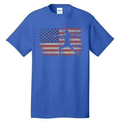 Yoga Retro Usa Flag Fitness 4th Of July Yoga Gift Tall T-Shirt