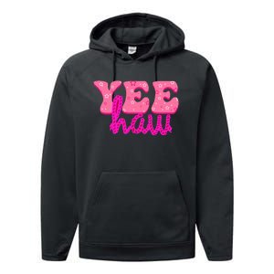 Yeehaw Rodeo Western Country Cow Yee haw Performance Fleece Hoodie