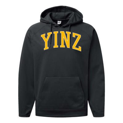 Yinz Retro Yinzer Pittsburgh Vintage Performance Fleece Hoodie