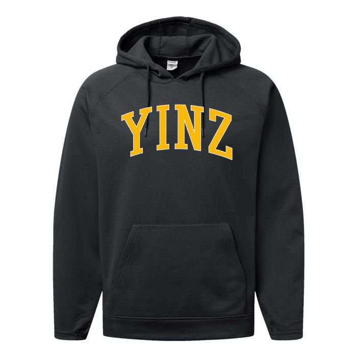 Yinz Retro Yinzer Pittsburgh Vintage Performance Fleece Hoodie