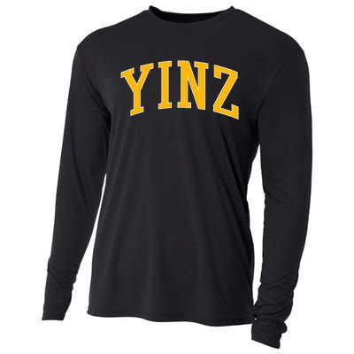 Yinz Retro Yinzer Pittsburgh Vintage Cooling Performance Long Sleeve Crew