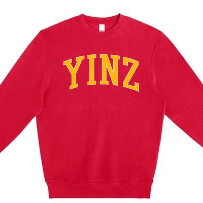 Yinz Retro Yinzer Pittsburgh Vintage Premium Crewneck Sweatshirt