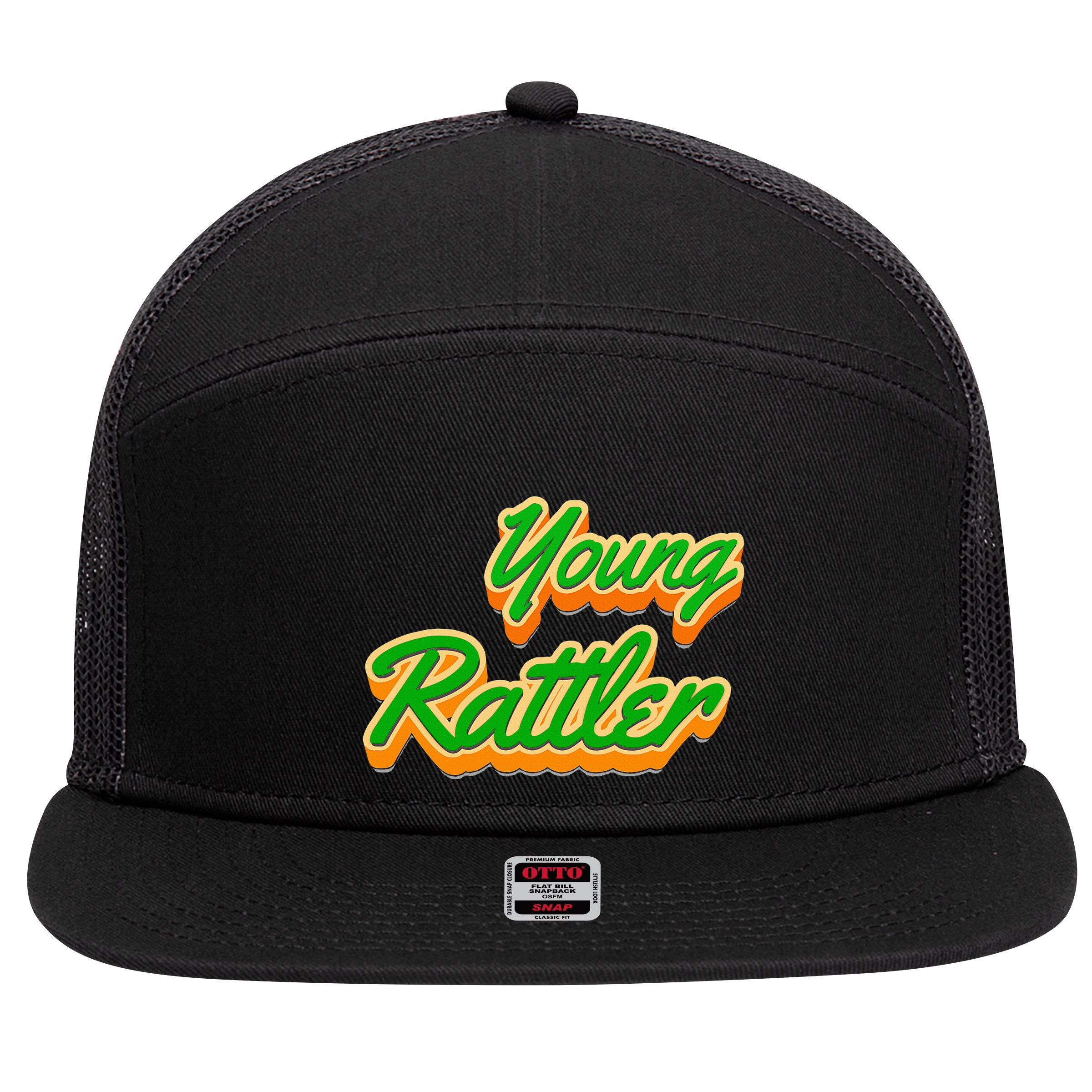 Young Rattler 7 Panel Mesh Trucker Snapback Hat