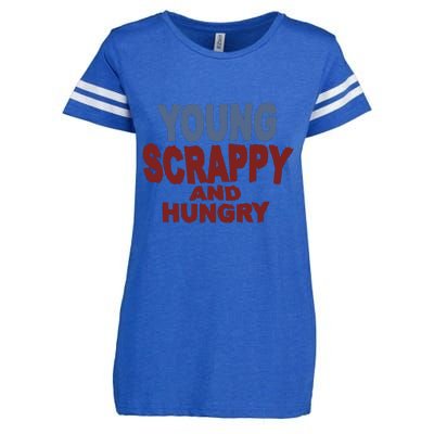 Young Scrappy And Hungry Enza Ladies Jersey Football T-Shirt