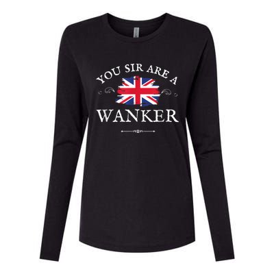 You Sir Are A Wanker Funny British Uk Gb Union Jack Womens Cotton Relaxed Long Sleeve T-Shirt