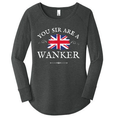 You Sir Are A Wanker Funny British Uk Gb Union Jack Women's Perfect Tri Tunic Long Sleeve Shirt