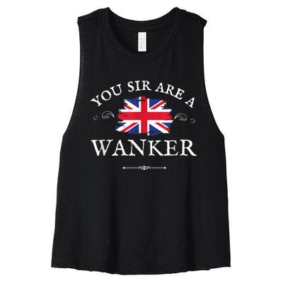 You Sir Are A Wanker Funny British Uk Gb Union Jack Women's Racerback Cropped Tank