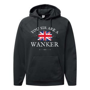 YOU SIR ARE A WANKER FUNNY BRITISH UK GB UNION JACK FLAG Performance Fleece Hoodie