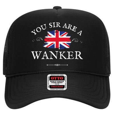 YOU SIR ARE A WANKER FUNNY BRITISH UK GB UNION JACK FLAG High Crown Mesh Back Trucker Hat