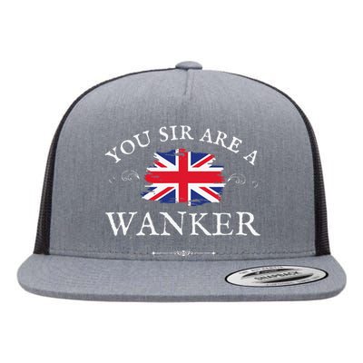 YOU SIR ARE A WANKER FUNNY BRITISH UK GB UNION JACK FLAG Flat Bill Trucker Hat