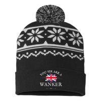 YOU SIR ARE A WANKER FUNNY BRITISH UK GB UNION JACK FLAG USA-Made Snowflake Beanie