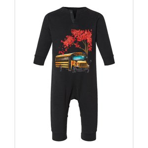 Yellow School Bus Valentines Day School Bus Driver Conductor Gift Infant Fleece One Piece