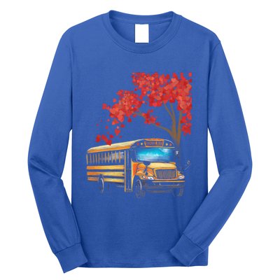 Yellow School Bus Valentines Day School Bus Driver Conductor Gift Long Sleeve Shirt