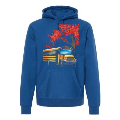 Yellow School Bus Valentines Day School Bus Driver Conductor Gift Premium Hoodie