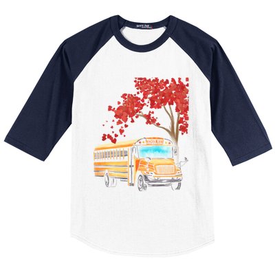 Yellow School Bus Valentines Day School Bus Driver Conductor Gift Baseball Sleeve Shirt