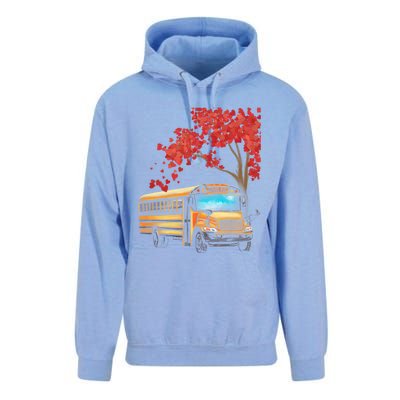 Yellow School Bus Valentines Day School Bus Driver Conductor Gift Unisex Surf Hoodie