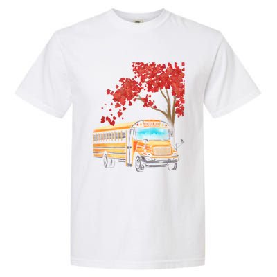 Yellow School Bus Valentines Day School Bus Driver Conductor Gift Garment-Dyed Heavyweight T-Shirt