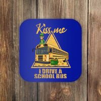 Yellow School Bus Quote Skoolie Fan Gift Coaster