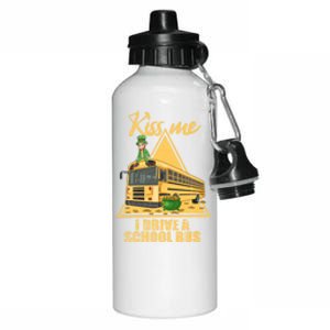 Yellow School Bus Quote Skoolie Fan Gift Aluminum Water Bottle