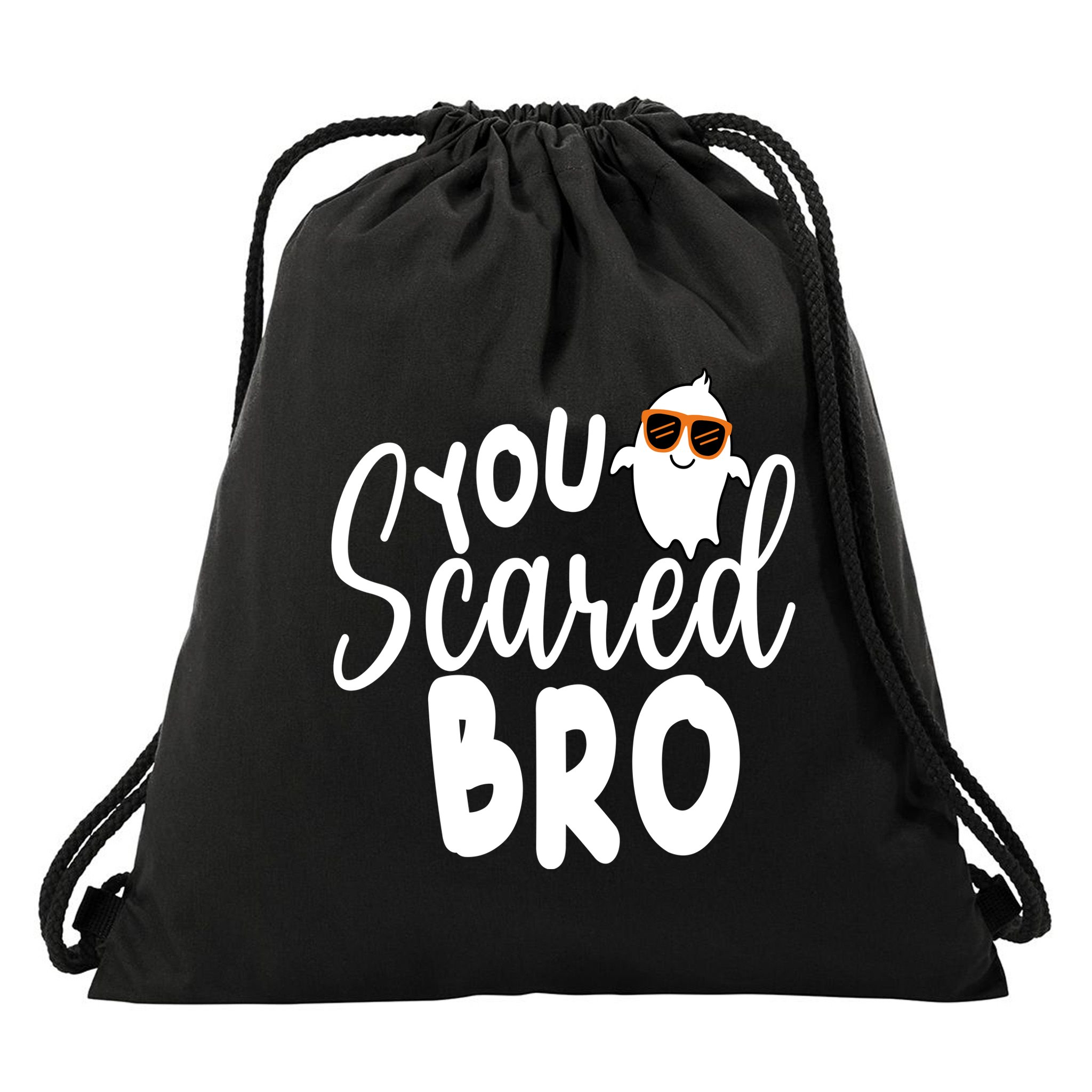 You Scared Bro Funny Halloween Ghost Drawstring Bag