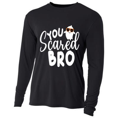 You Scared Bro Funny Halloween Ghost Cooling Performance Long Sleeve Crew