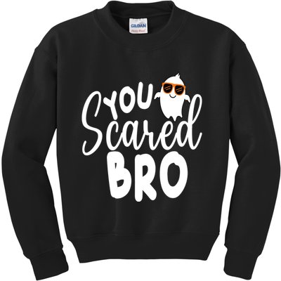 You Scared Bro Funny Halloween Ghost Kids Sweatshirt