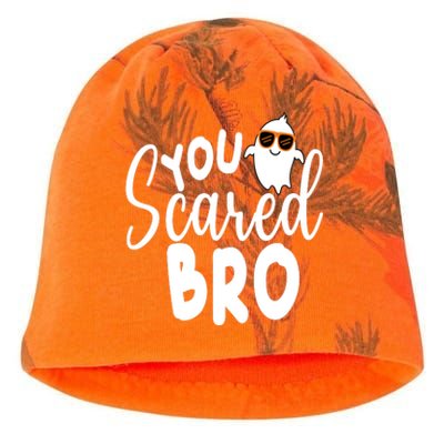 You Scared Bro Funny Halloween Ghost Kati - Camo Knit Beanie