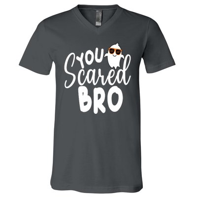 You Scared Bro Funny Halloween Ghost V-Neck T-Shirt