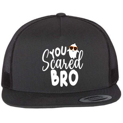 You Scared Bro Funny Halloween Ghost Flat Bill Trucker Hat