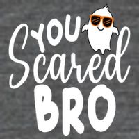 You Scared Bro Funny Halloween Ghost Flat Bill Trucker Hat